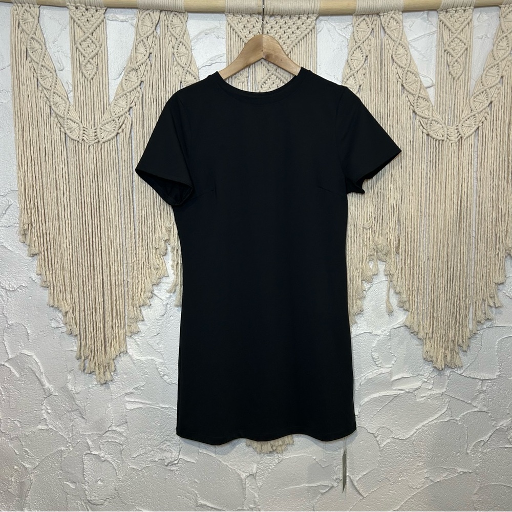 NEW HALARA Round Neck Short Sleeve Solid Mini Casaul Tee Dress Size Small - Picture 5 of 13